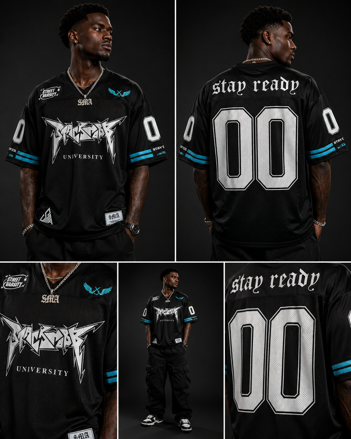 STACKMOBB ”UNIVERSITY” Jersey (Blk/Blue)